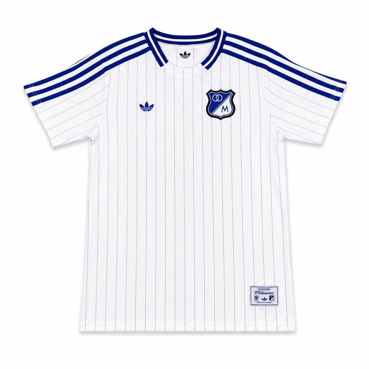 Camiseta Icon Millonarios Blanca de alta calidad frente y espalda