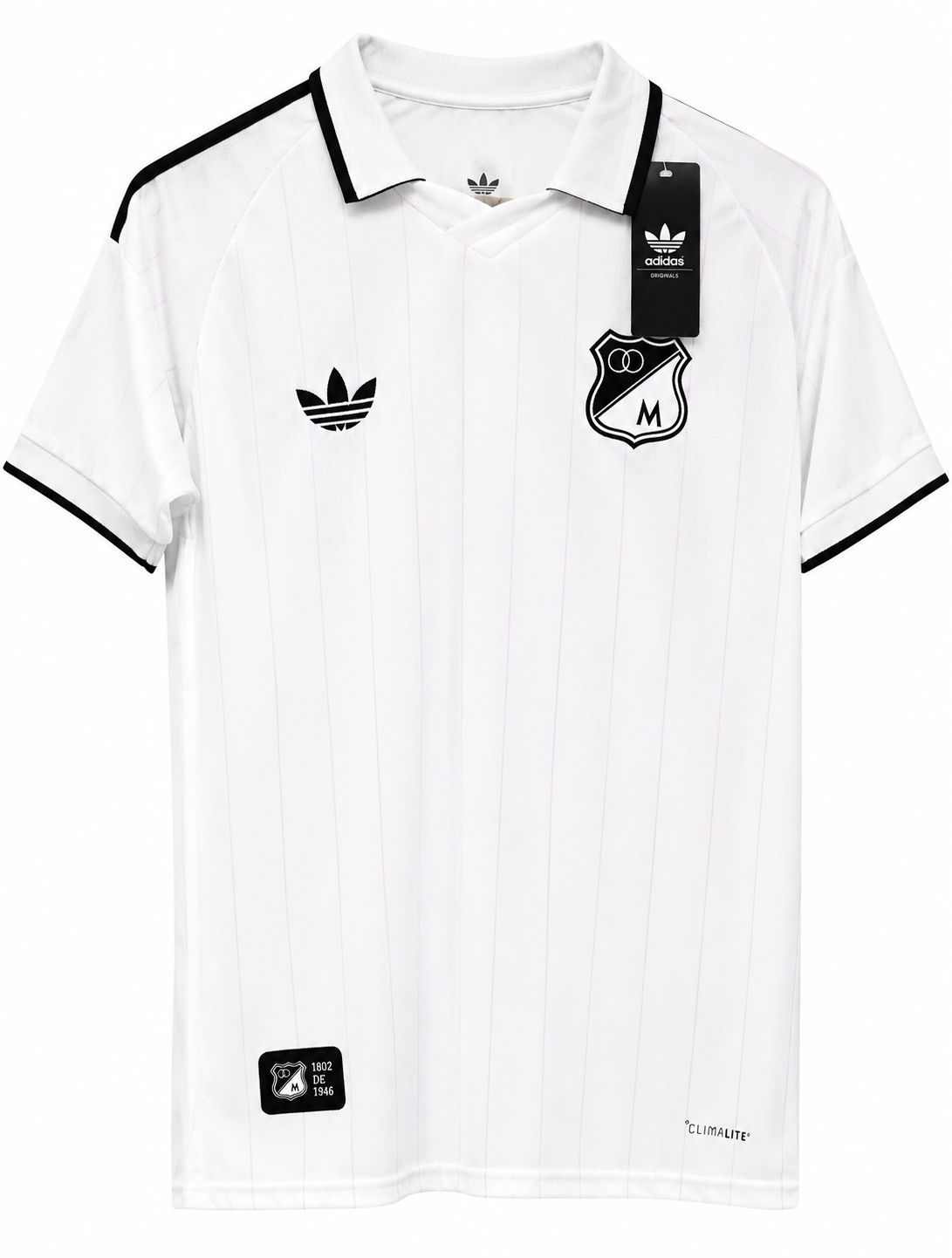Camiseta Millonarios 80 años edición especial con escudo bordado