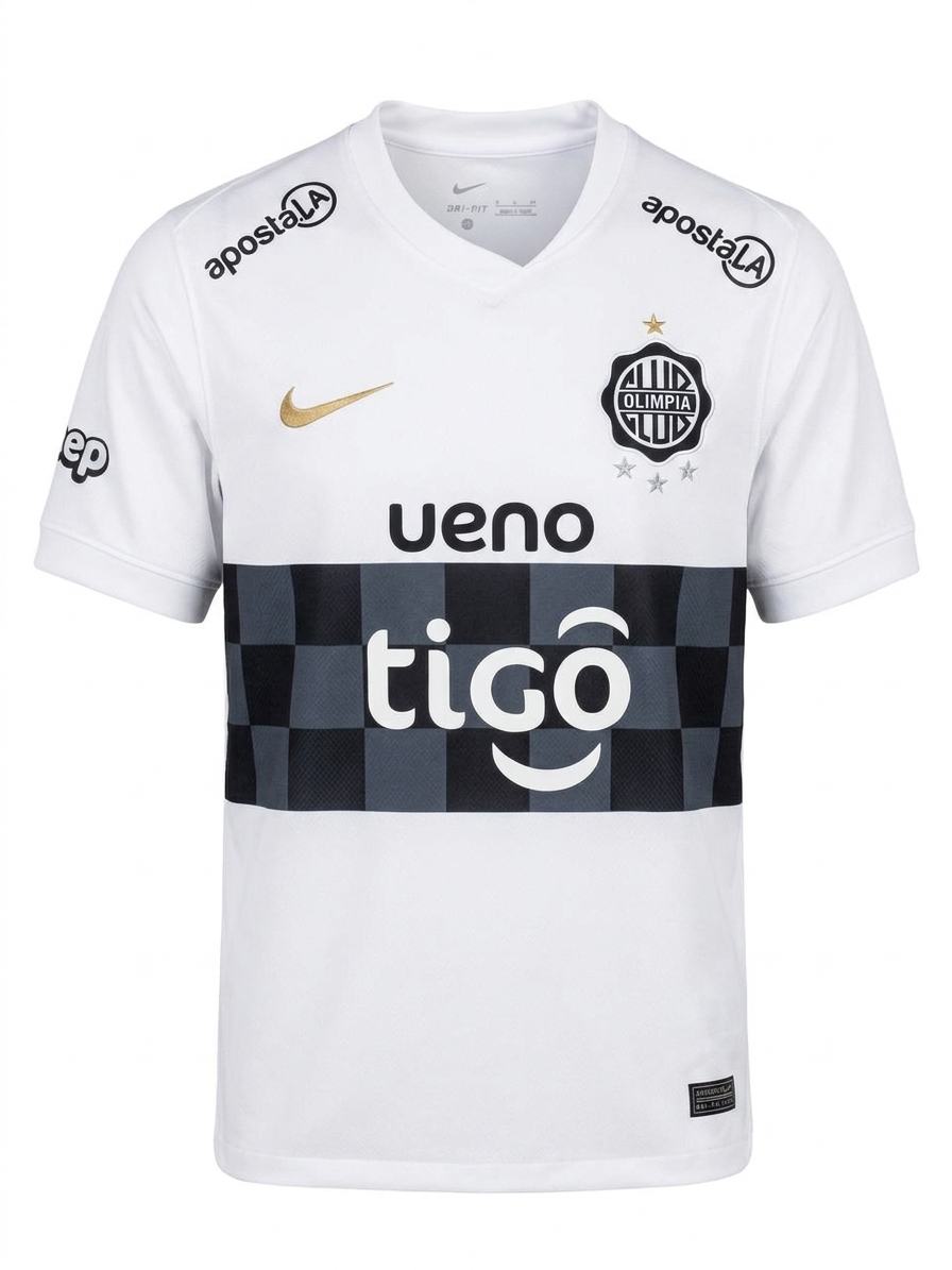 Camiseta Olimpia Paraguay en calidad premium 1:1 con vista frontal sobre fondo blanco de Velocity Savage