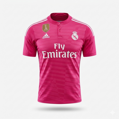 Camiseta Real Madrid Visitante 2014 Rosa calidad premium bordada version fan.