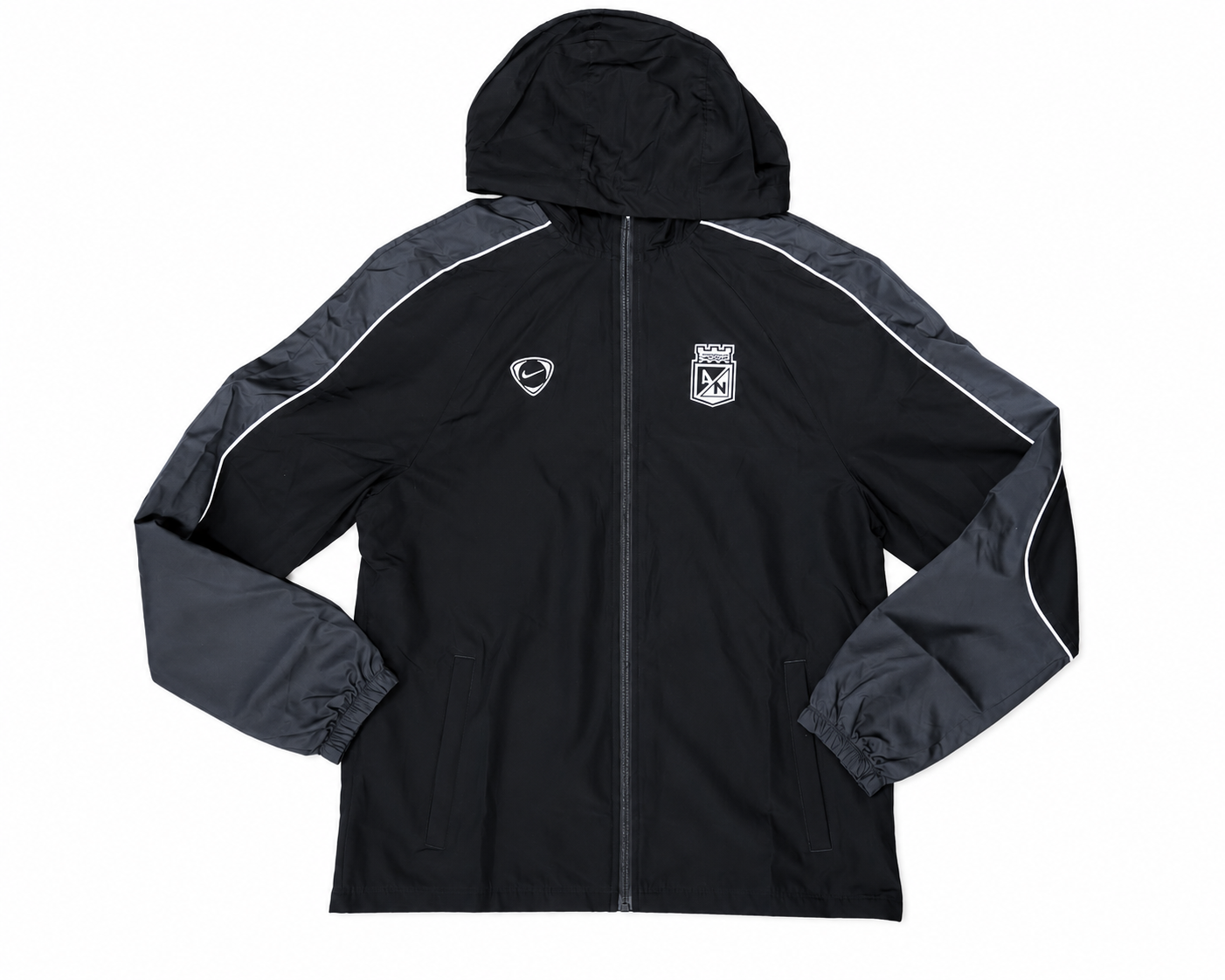 Chaqueta Atlético Nacional negra Nike con capota