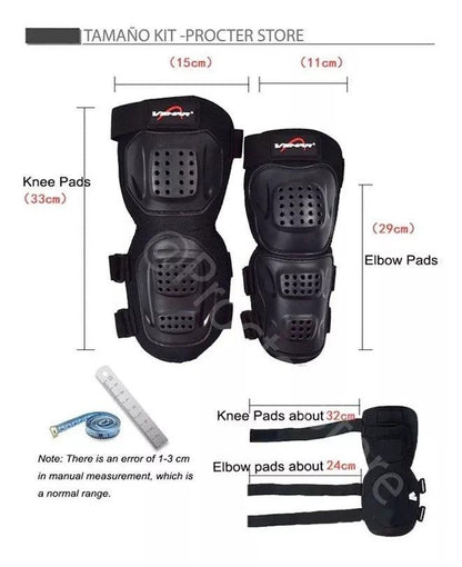 Rodilleras + Coderas Vemar Para Deportes Moto Kit Proteccion - Velocity Savage