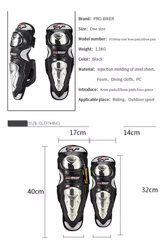 Rodilleras Canilleras Metalizada Con Coderas Kit Proteccion - Velocity Savage