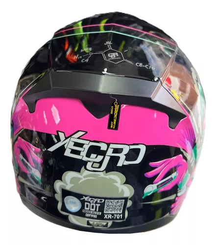 Casco Xecuro Certificado Doble Visor Transparente - Velocity Savage