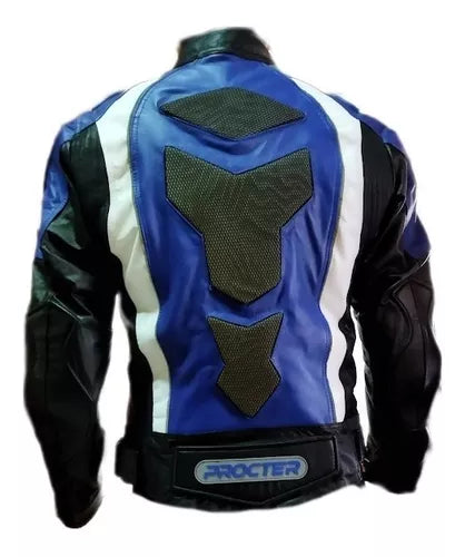 Chaqueta 100% Cuero Protección Reflectiva - Velocity Savage