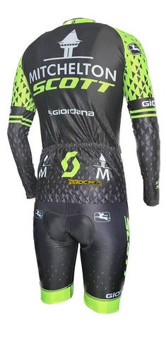 Uniforme De Ciclismo Conjunto Tirantes Badana Manga Larga