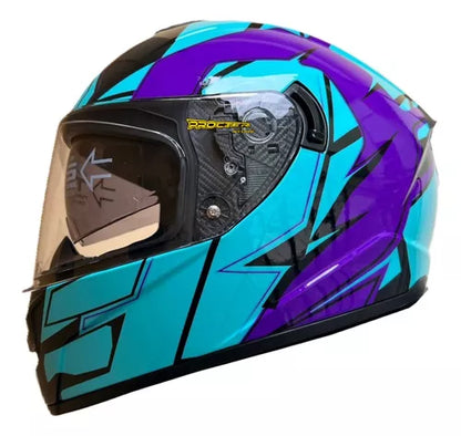 Casco Xecuro Certificado Doble Visor Transparente - Velocity Savage