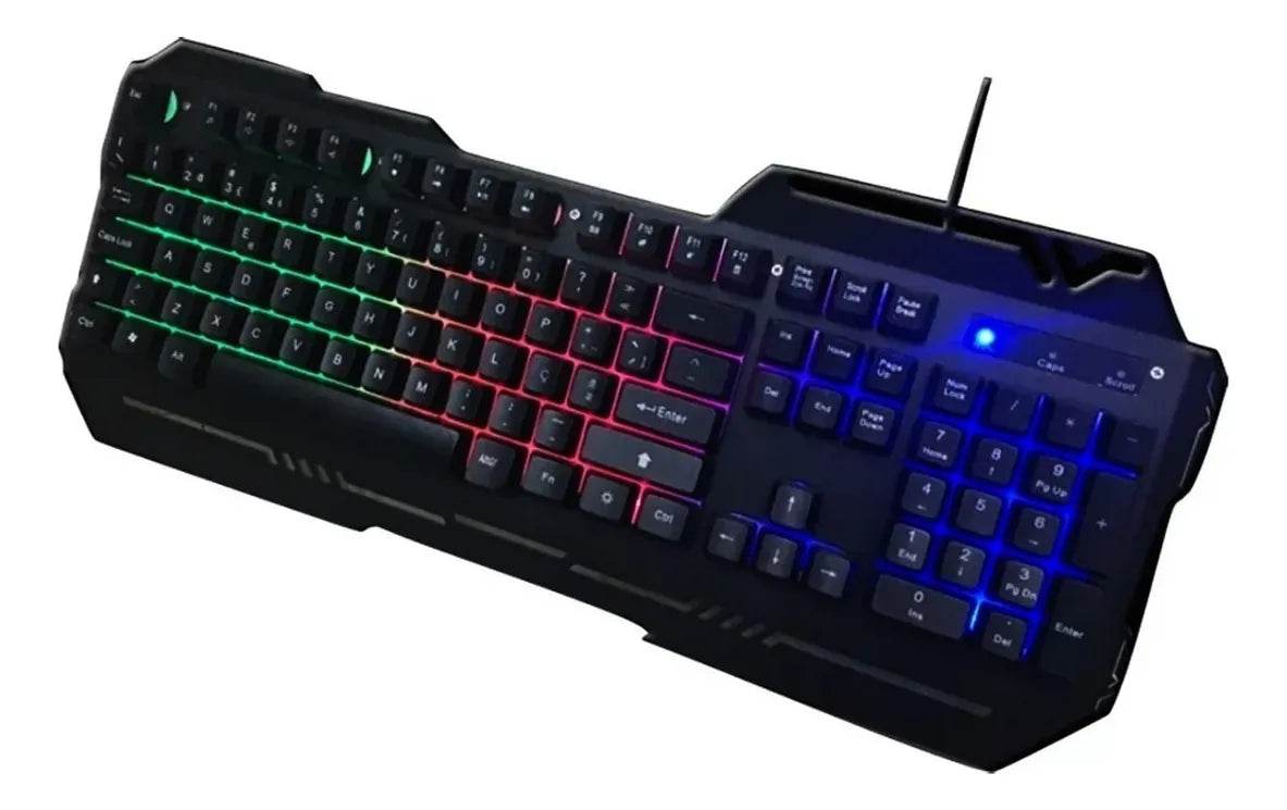 Teclado Gamer Weibo Wb-539 Qwerty Español Con Luz 3 Colores