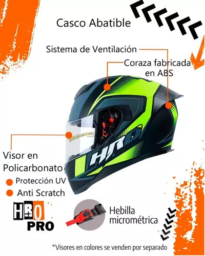 Casco Hro Pro integral Certificado Dot - Velocity Savage