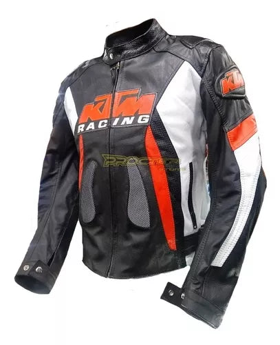 Chaqueta 100% Cuero Proteccion Reflectiva Moto Hombre Mujer - Velocity Savage