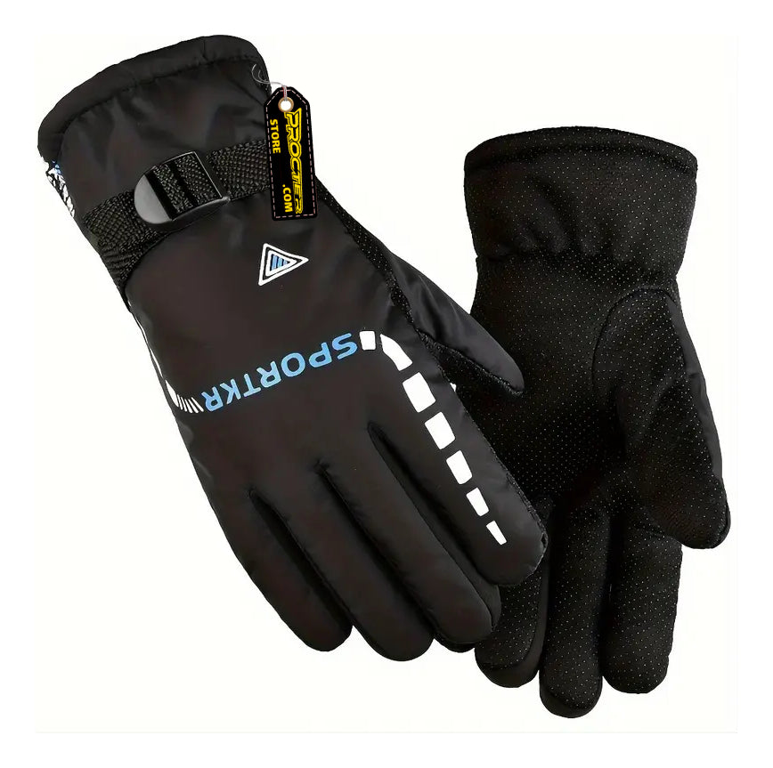 Guantes Térmicos Caña Larga Moto Invierno Única Negro