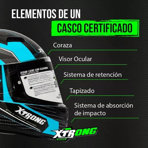 Casco Xtrong M61 Integral con Certificación Europea - Velocity Savage