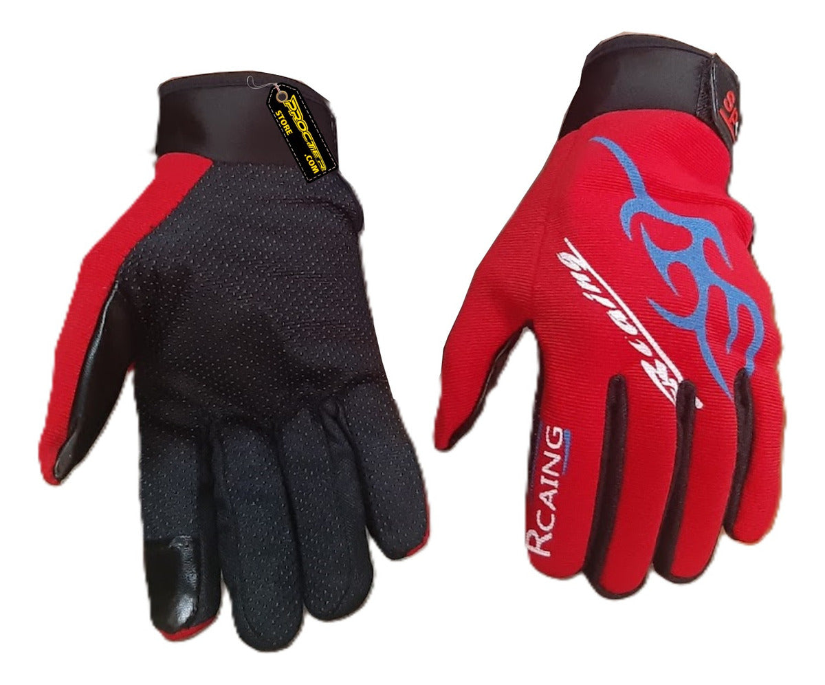 Guantes Táctiles Con Palma Antideslizante Rojo Racing