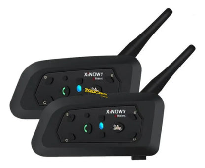 Par 2 Intercomunicador Moto Manos Libres Casco V6 Pro 1200m0
