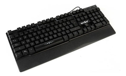 Teclado Gamer Weibo Wb-100 Qwerty Color Negro Con Luz Rgb1