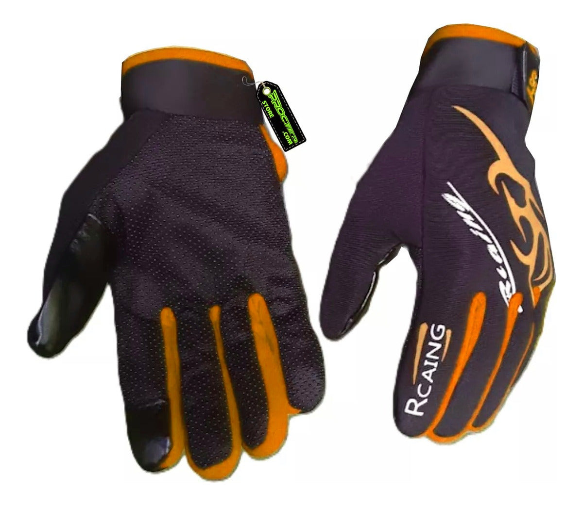 Guantes Táctiles Con Palma Antideslizante Naranja Racing