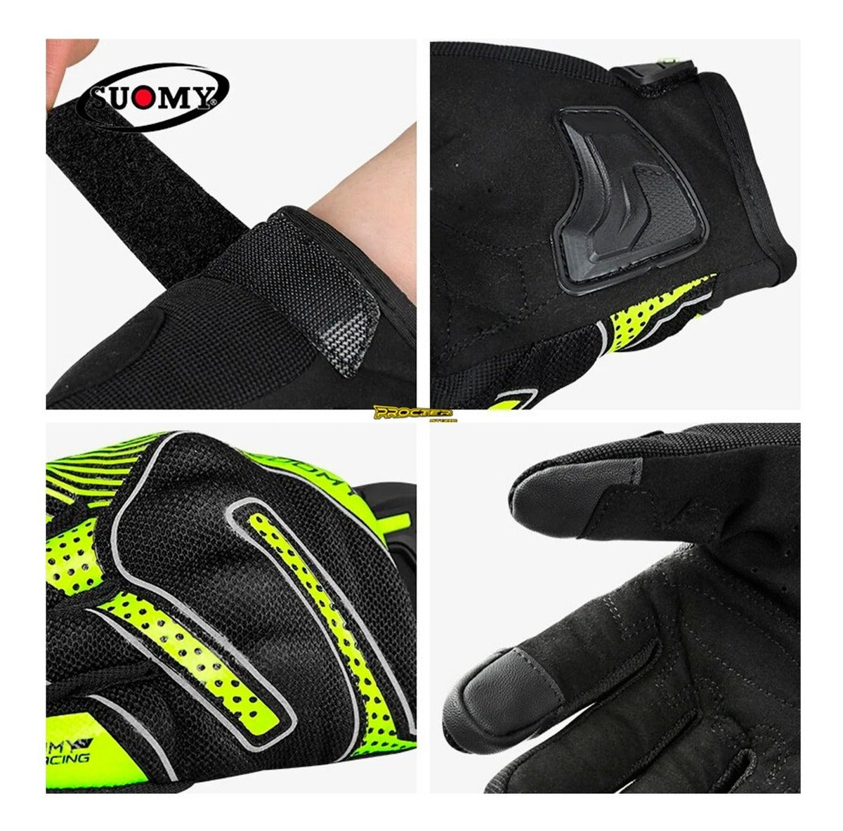 Guantes Táctiles Con Protección Reflectivo Suomy
