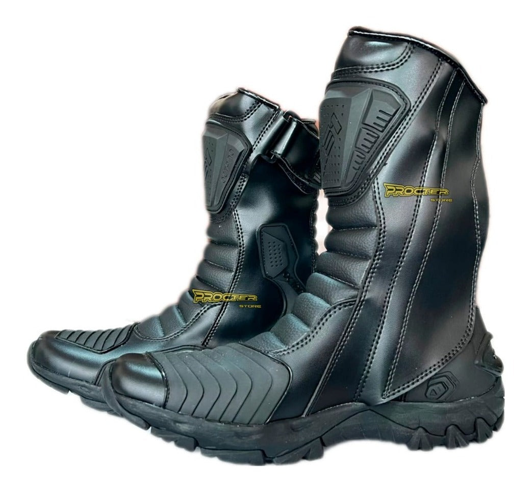 Botas Largas para Motociclista Negro