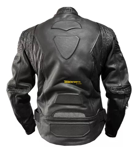 Chaqueta de Cuero con Protección Reflectiva - Velocity Savage