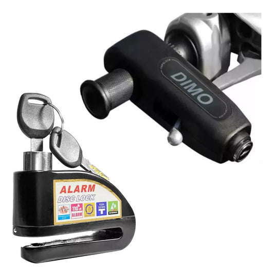 Candado Moto Alarma Freno De Disco + Candado Manillar Seguro Candado Moto Alarma Freno De Disco + Candado Manillar Seguro