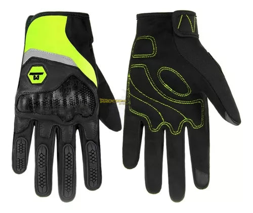 Guantes Para Moto Protección Cuero Y Microfibra Masontex - Velocity Savage