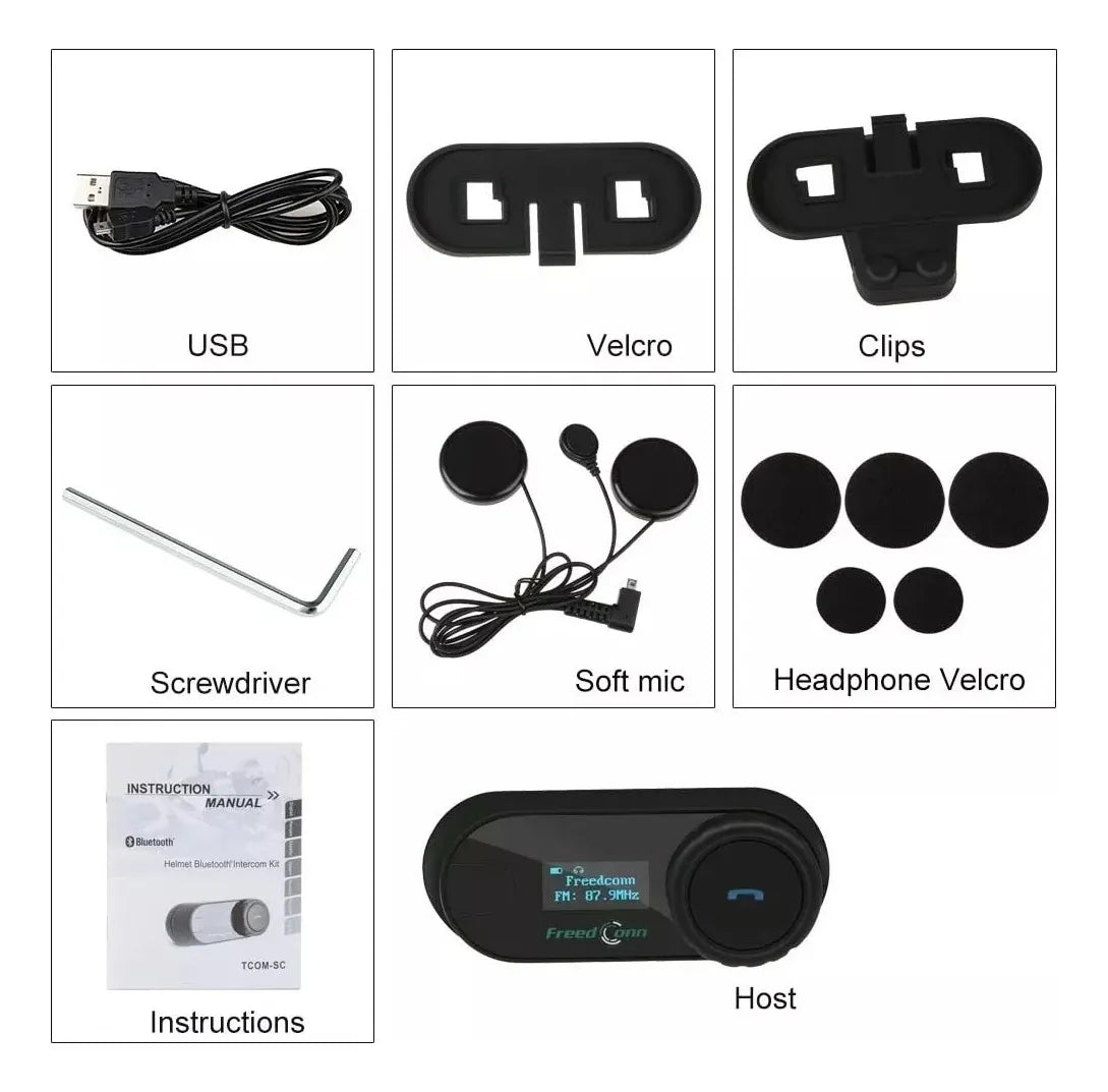 Intercomunicador Bluetooth T-com Sc 800mts Radio Fm Moto2