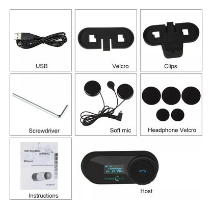 Intercomunicador Bluetooth T-com Sc 800mts Radio Fm Moto2