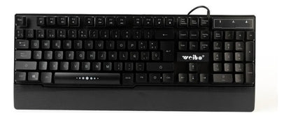 Teclado gamer Weibo QWERTY color negro con luz RGB0