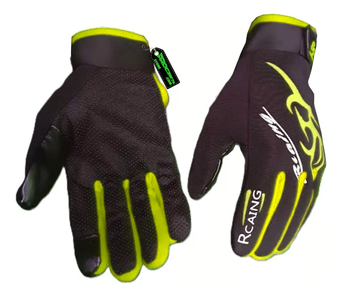 Guantes Táctiles Con Palma Antideslizante Verde Racing