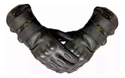 Guantes 100% Cuero Caña Larga Térmico Impermeable Cafe Racer - Velocity Savage