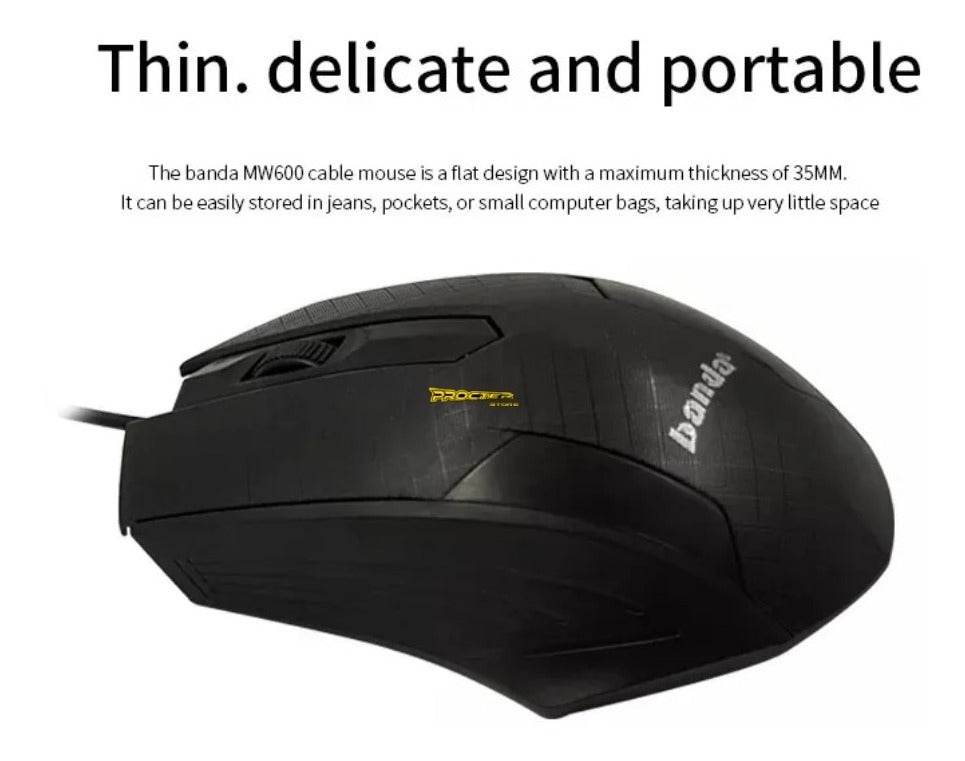 Mouse Banda Mw600 Alámbrico Color Negro
