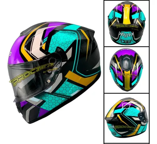 Casco Xecuro Certificado Doble Visor Transparente - Velocity Savage