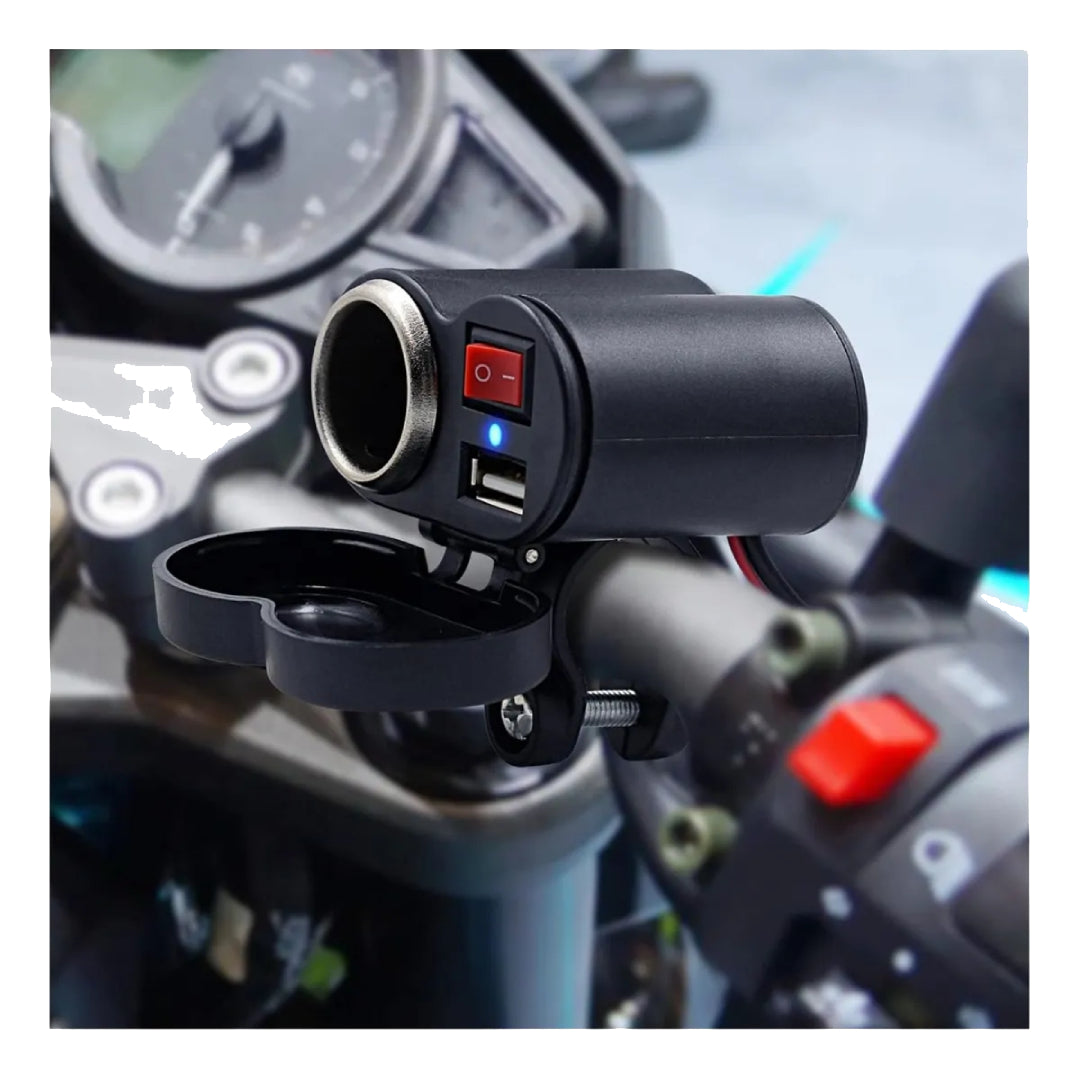 Cargador Moto Usb 5v Encendedor Cigarrera 12v 24v Switch Dc