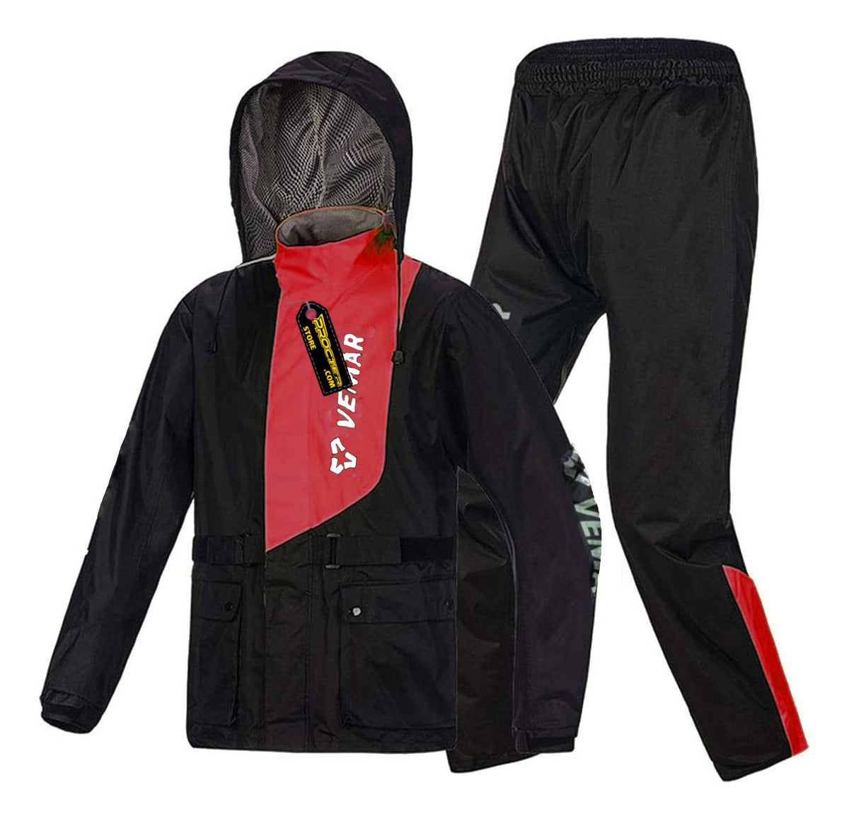 Traje Tipo Sudadera De Chaqueta Impermeable Y Pantalón Rojo