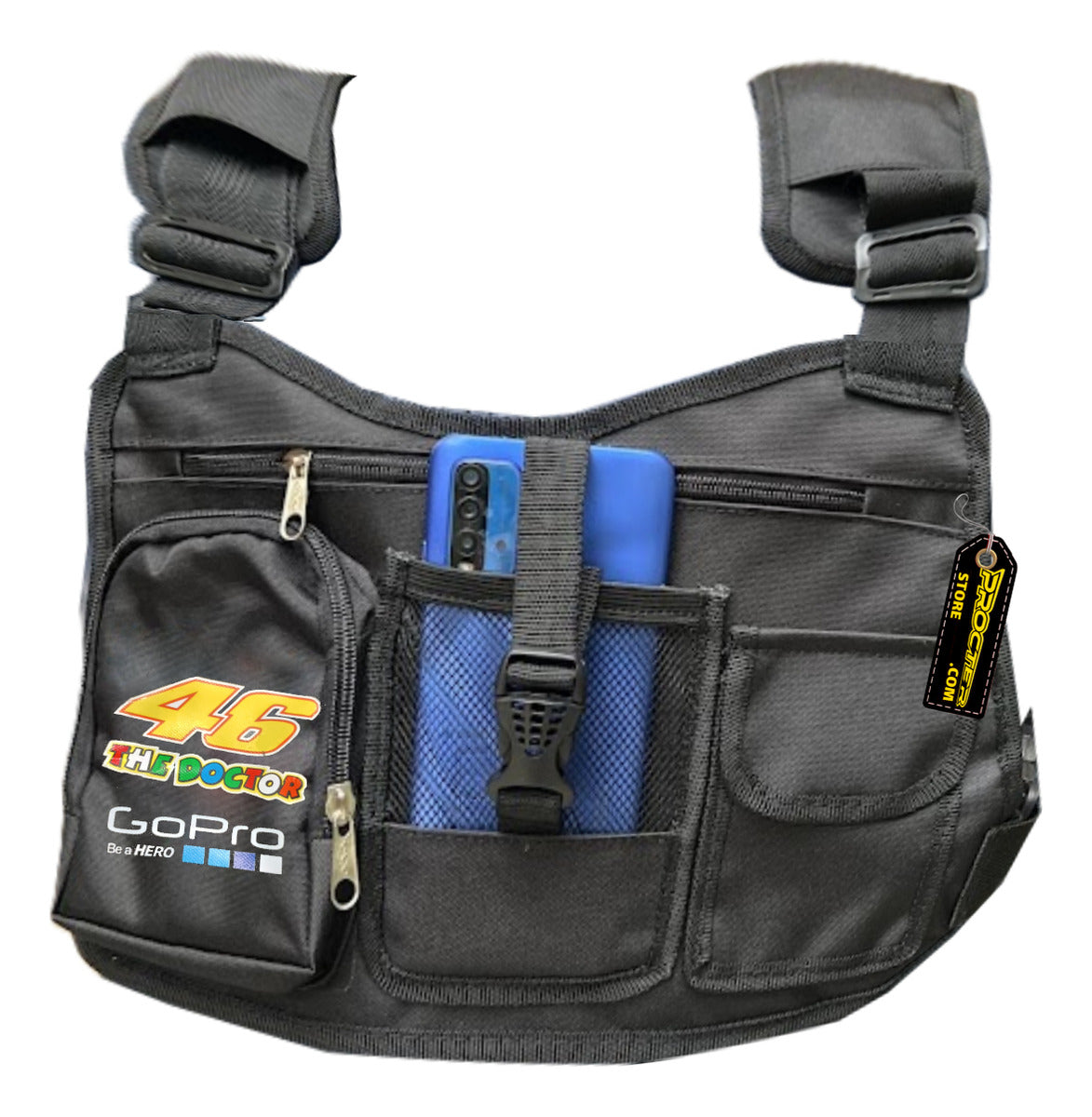 Pechera Moto Cangurera Porta Celular Multiusos - Precio - Envio gratis