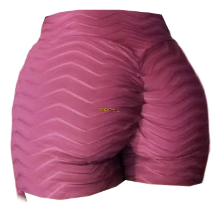 Lycra Corta Short Levanta Cola Push Up Deportivo Texturizado Rojo Única