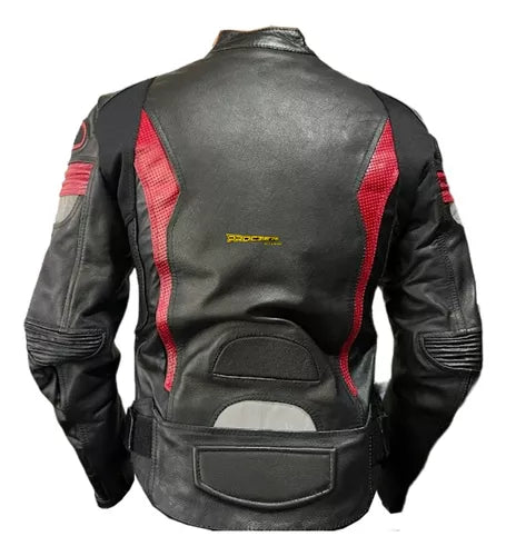 Chaqueta de Cuero con Protección Reflectiva - Velocity Savage