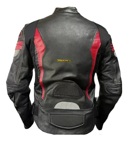 Chaqueta de Cuero con Protección Reflectiva - Velocity Savage