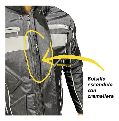 Chaqueta Para Motociclistas Talla Grande 2xl Reflectiva - Velocity Savage