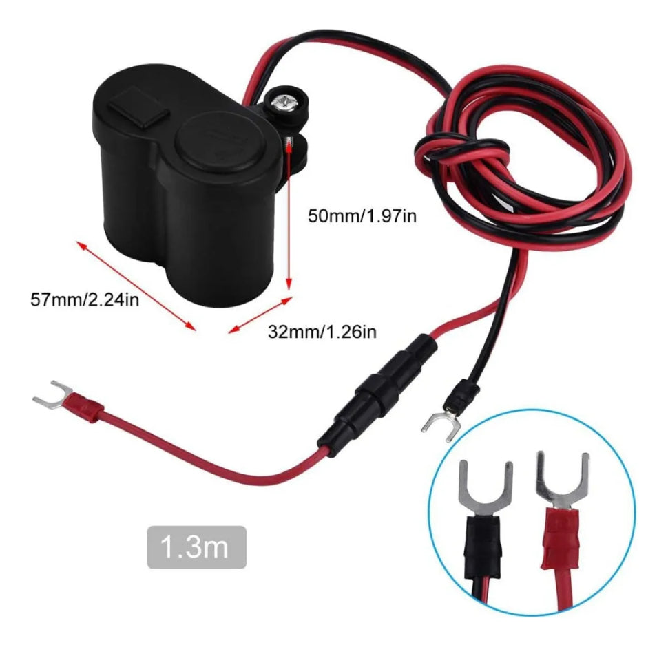 Cargador Moto Usb 5v Encendedor Cigarrera 12v 24v Switch Dc