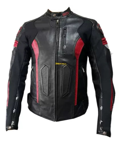 Chaqueta 100% Cuero Protección Reflectiva Moto Procter Msi - Velocity Savage