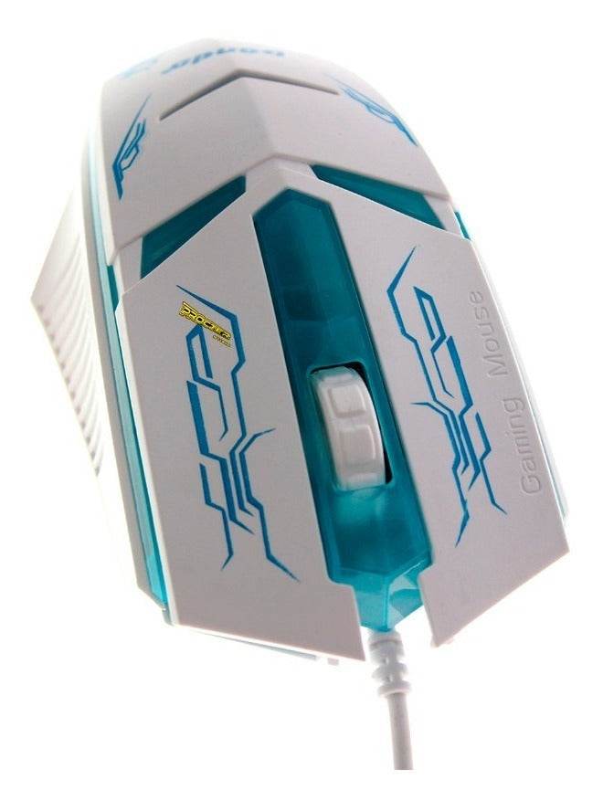 Mouse Iluminado Banda V11 Alámbrico Blanco