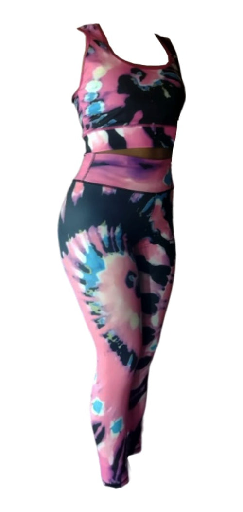 Conjunto Dama Gimnasio Deportes Suplex Sublimada 2 Piezas Tip Dye M