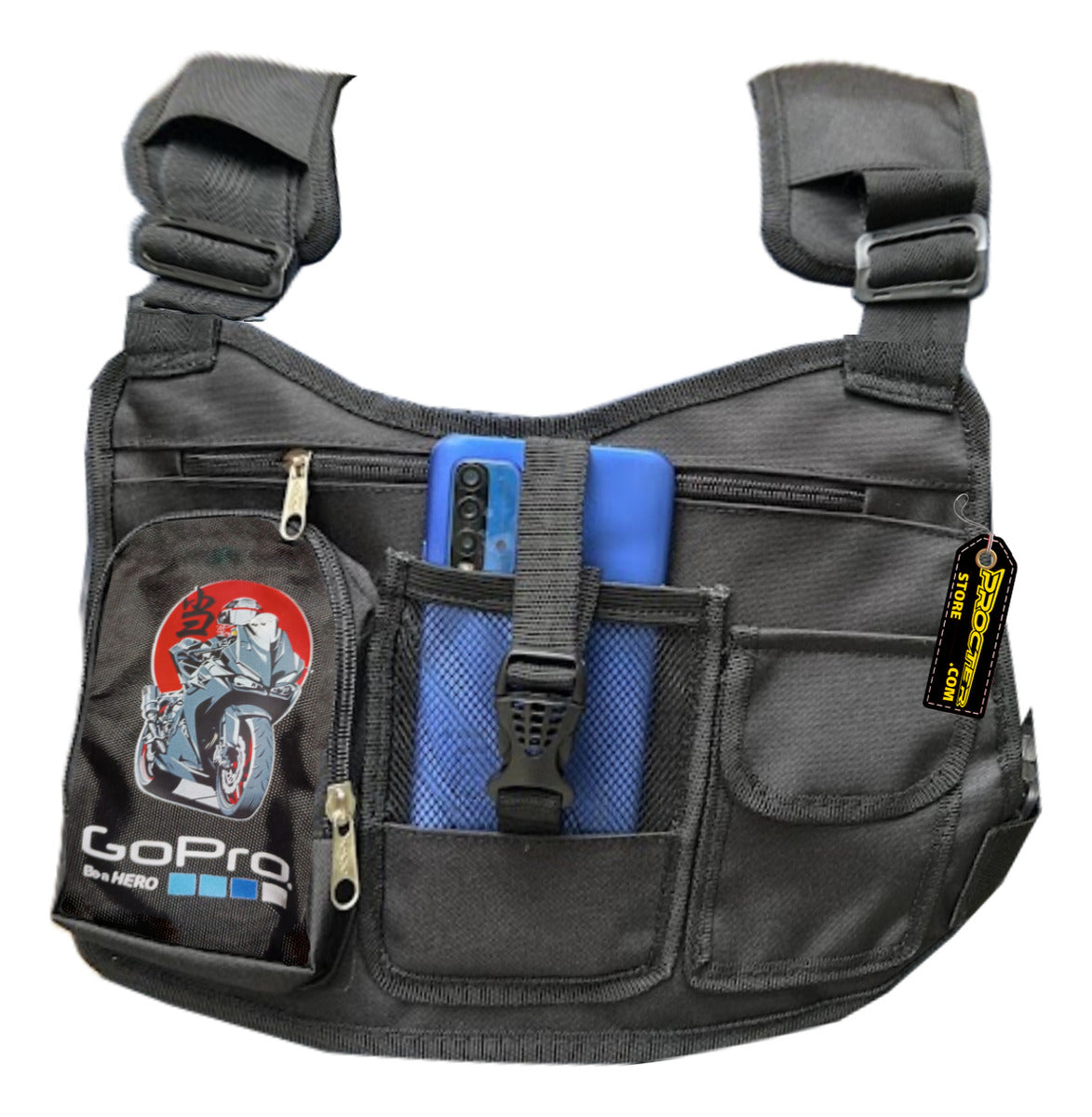 Pechera Moto Cangurera Porta Celular Multiusos - Precio - Envio gratis