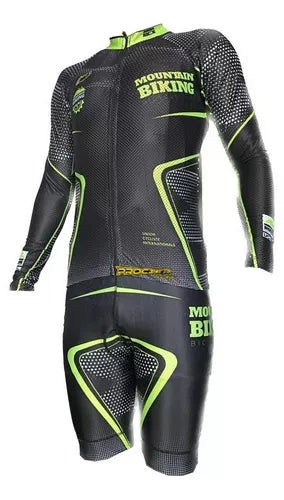 Uniforme De Ciclismo Conjunto Tirantes Badana Manga Larga - Velocity Savage