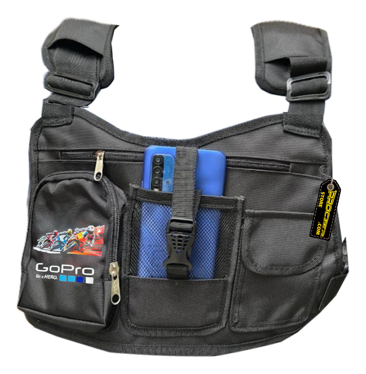 Pechera Moto Cangurera Porta Celular Multiusos - Precio - Envio gratis