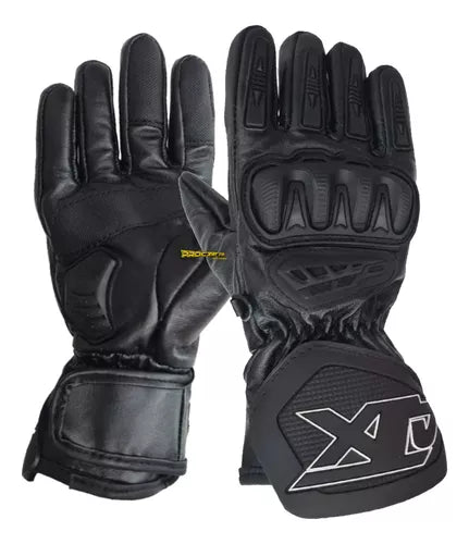 Guantes Cuero Caña Larga Con Limpiavisor - Velocity Savage