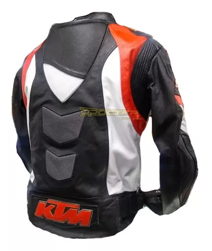 Chaqueta KTM 100% Cuero Protección Reflectiva - Velocity Savage