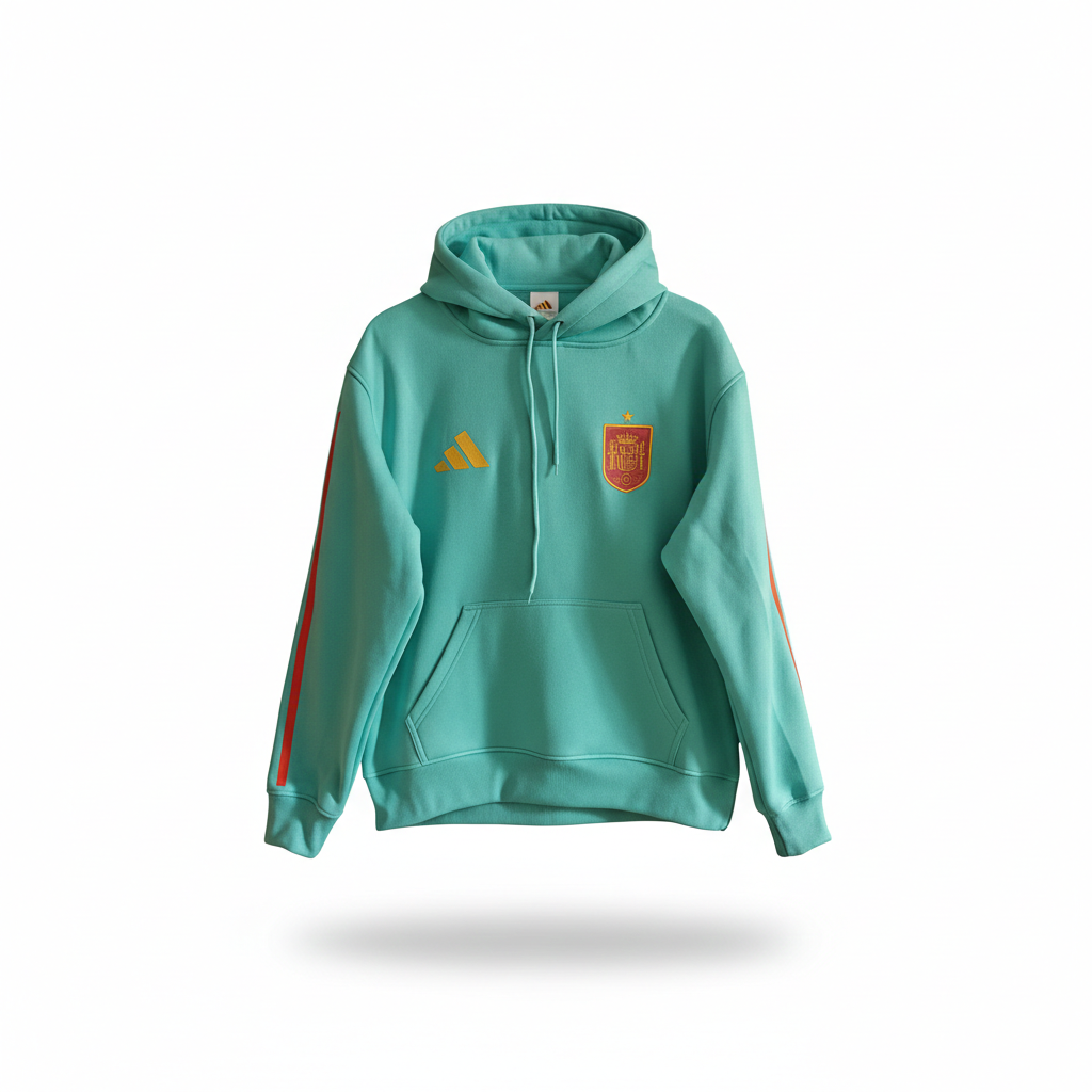 Hoodie Selección España Hoodie_Seleccion_Espa_a_Verde_Aguamarina | Velocity Savage - Ropa Deportiva de Fútbol en Colombia