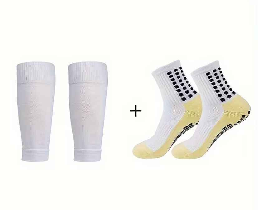 Medias + Pernera Blanca Fútbol